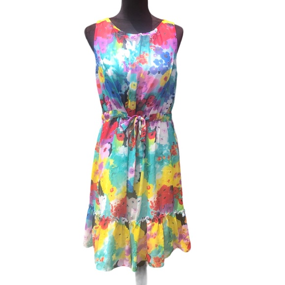 New Directions Bright Watercolor Dress size 10 - Picture 10 of 10
